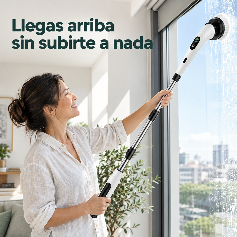 Limpia ventanas altas sin subirte a nada